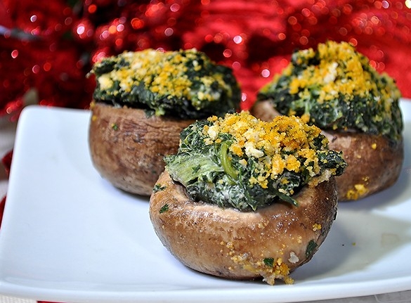 Gourmet Jumbo Florentine Stuffed Mushrooms (Cold Only) - Item # 851 - Dave's Fresh Marketplace Catering RI